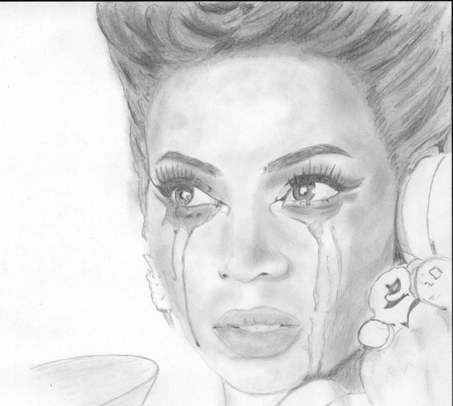 900x807 Beyonce Crying By Shayca - Sketch Of Beyonce