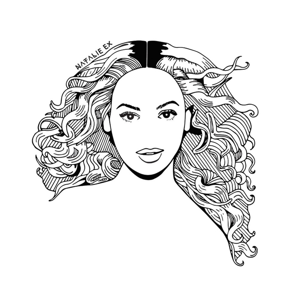 1000x1000 Portrait Drawing Of Beyonce By Natalie Ex Natalie Ex - Sketch Of Beyonce