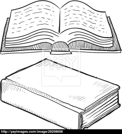465x512 Library Book Sketch Vector - Sketch Of Book