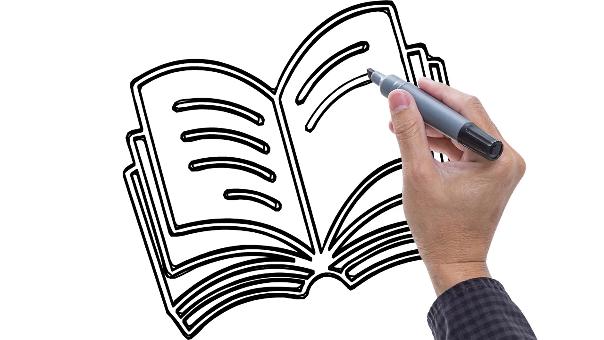 1920x1080 Man Sketching Book Notes Dairy On Whiteboard Background - Sketch Of Book