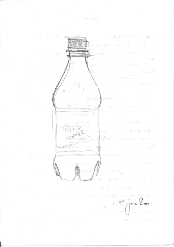 600x849 Drawn Bottle Drink Bottle - Sketch Of Bottle