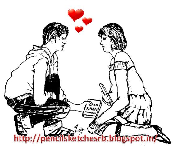 557x479 Pencil Sketches Amp Painting Sketch Of Boy And Girl - Sketch Of Boy