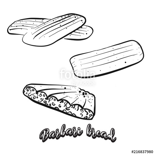 500x500 Hand Drawn Sketch Of Barbari Bread Stock Image And Royalty Free - Sketch Of Bread