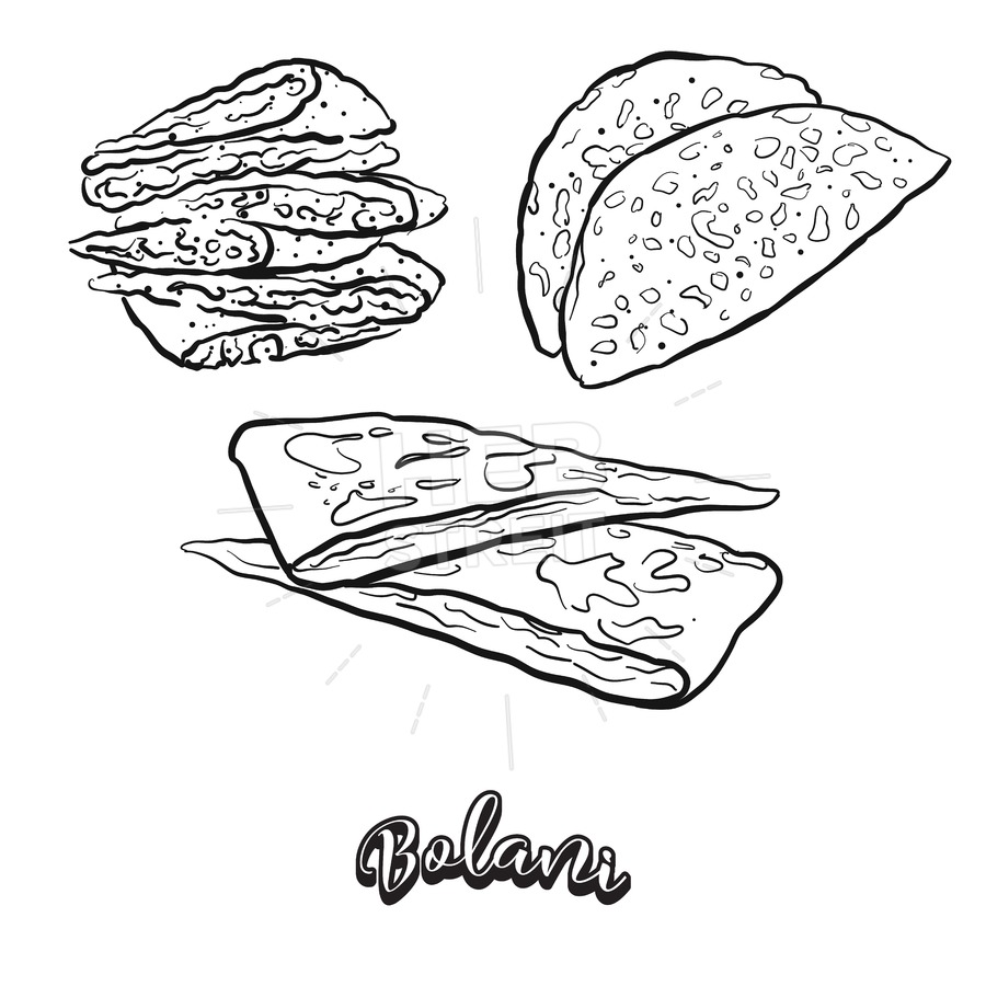 900x900 Hand Drawn Sketch Of Bolani Bread Hebstreits - Sketch Of Bread