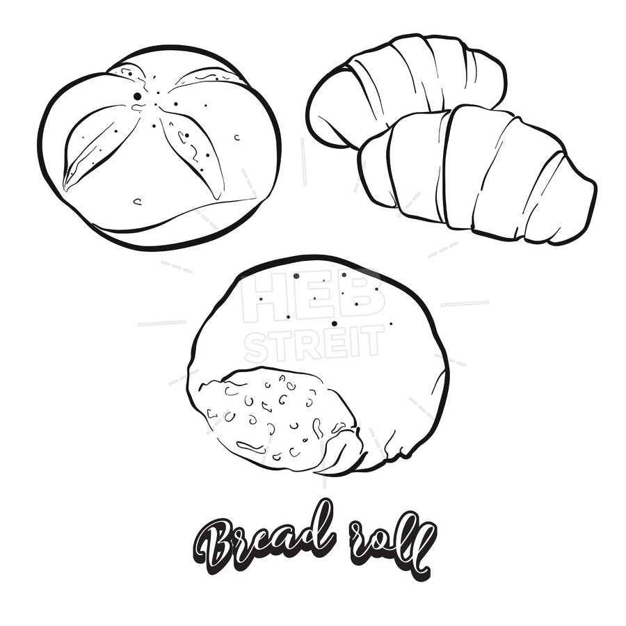 900x900 Hand Drawn Sketch Of Bread Roll Bread Hebstreits - Sketch Of Bread