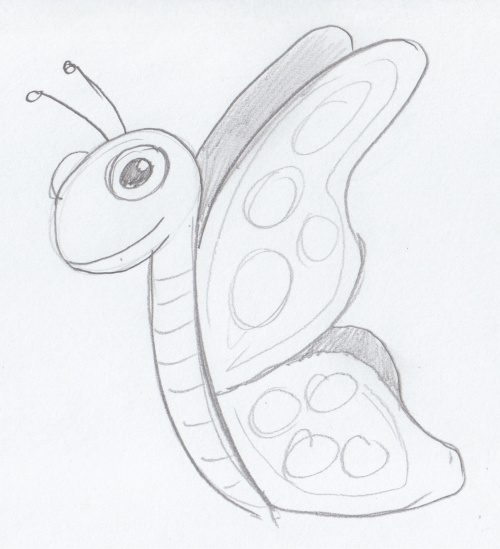 500x549 Butterfly Sketch - Sketch Of Butterfly Pictures