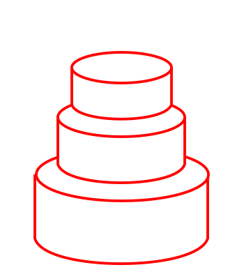 350x400 Drawing A Cartoon Cake - Sketch Of Cake