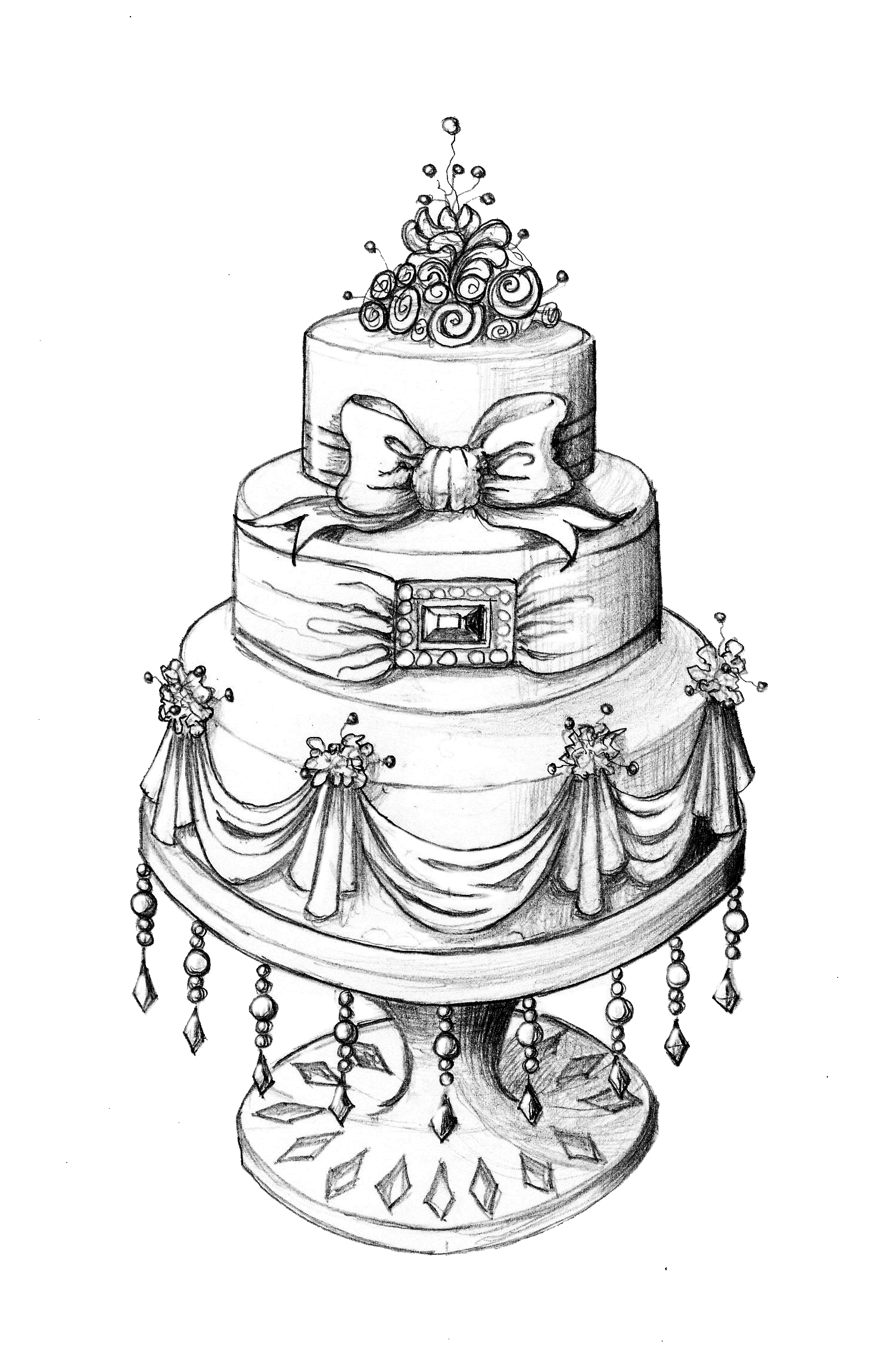 1504x2271 Cake Design Cakes - Sketch Of Cake