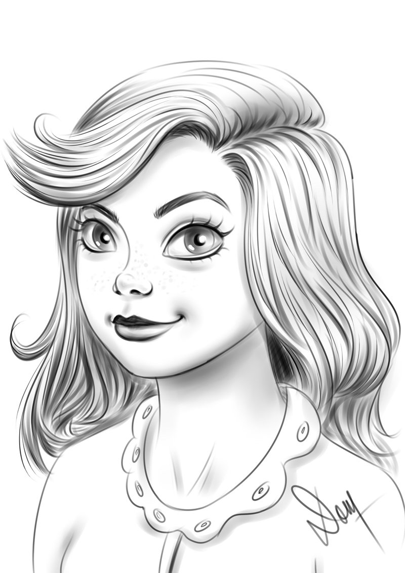 800x1131 Cartoon Girl Sketch By Dominic8 - Sketch Of Cartoon Girl