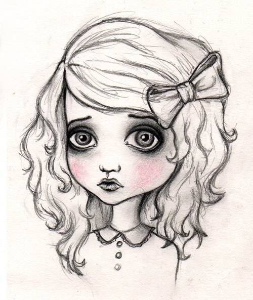 500x593 Collection Of Cartoon Pretty Girl Drawing High Quality, Free - Sketch Of Cartoon Girl