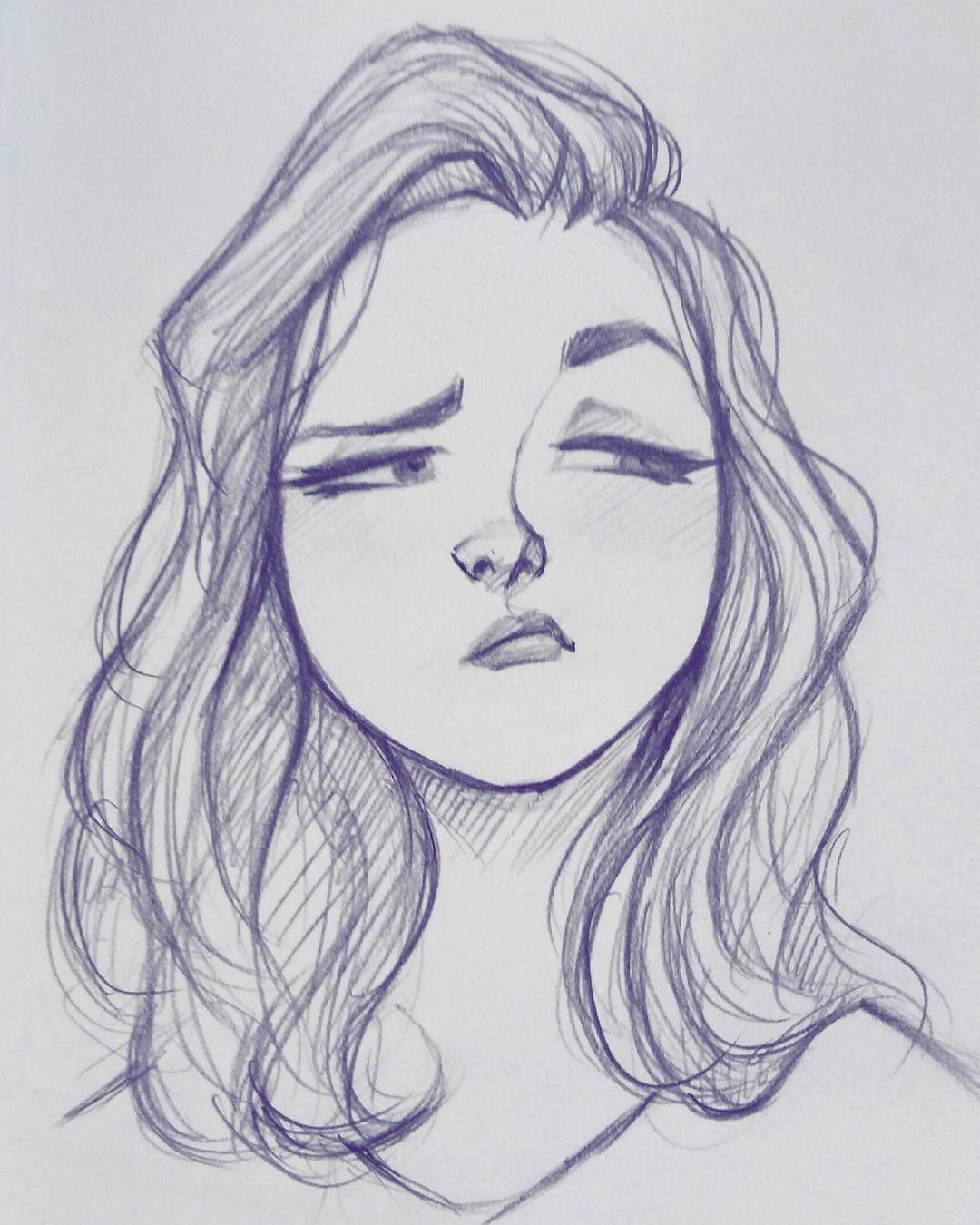 Sketch Of Cartoon Girl at PaintingValley.com | Explore collection of ...