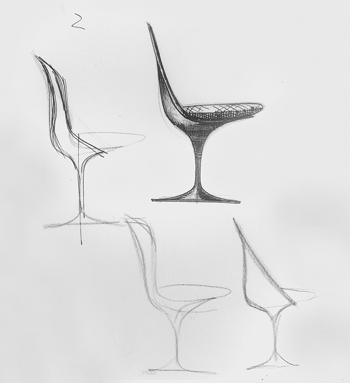 700x766 It Began With A Sketch Knoll Inspiration - Sketch Of Chair