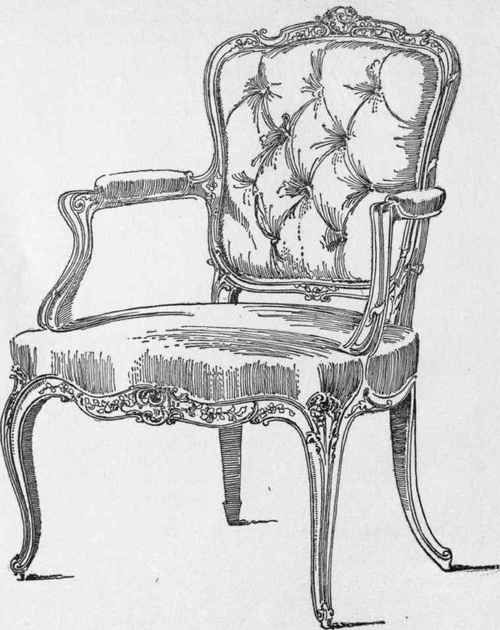 500x630 Pen And Ink Sketch Of A Louis Xv. Chair - Sketch Of Chair