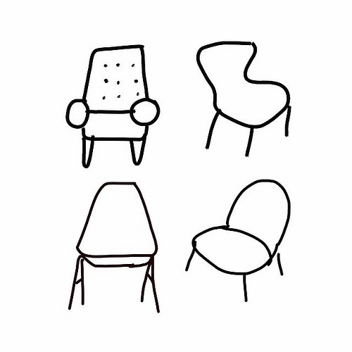 500x500 Quick Sketch Of Chairs On My Ipad. - Sketch Of Chair
