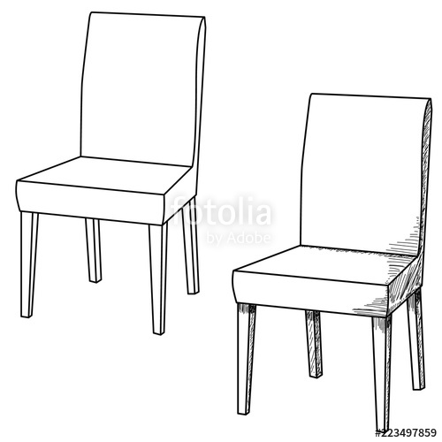 500x500 Isolated Sketch Of A Chair On A White Background Stock Image And - Sketch Of Chair