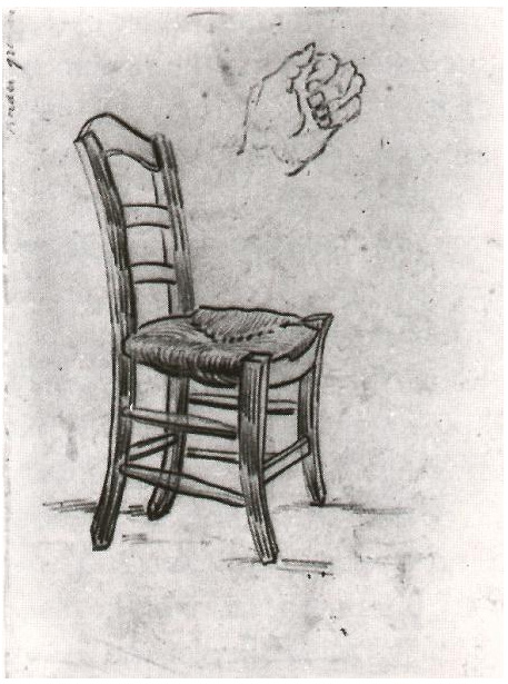 457x615 Chair And Sketch Of A Hand By Vincent Van Gogh - Sketch Of Chair