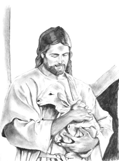 480x650 Drawn Lamb Jesus - Sketch Of Christ