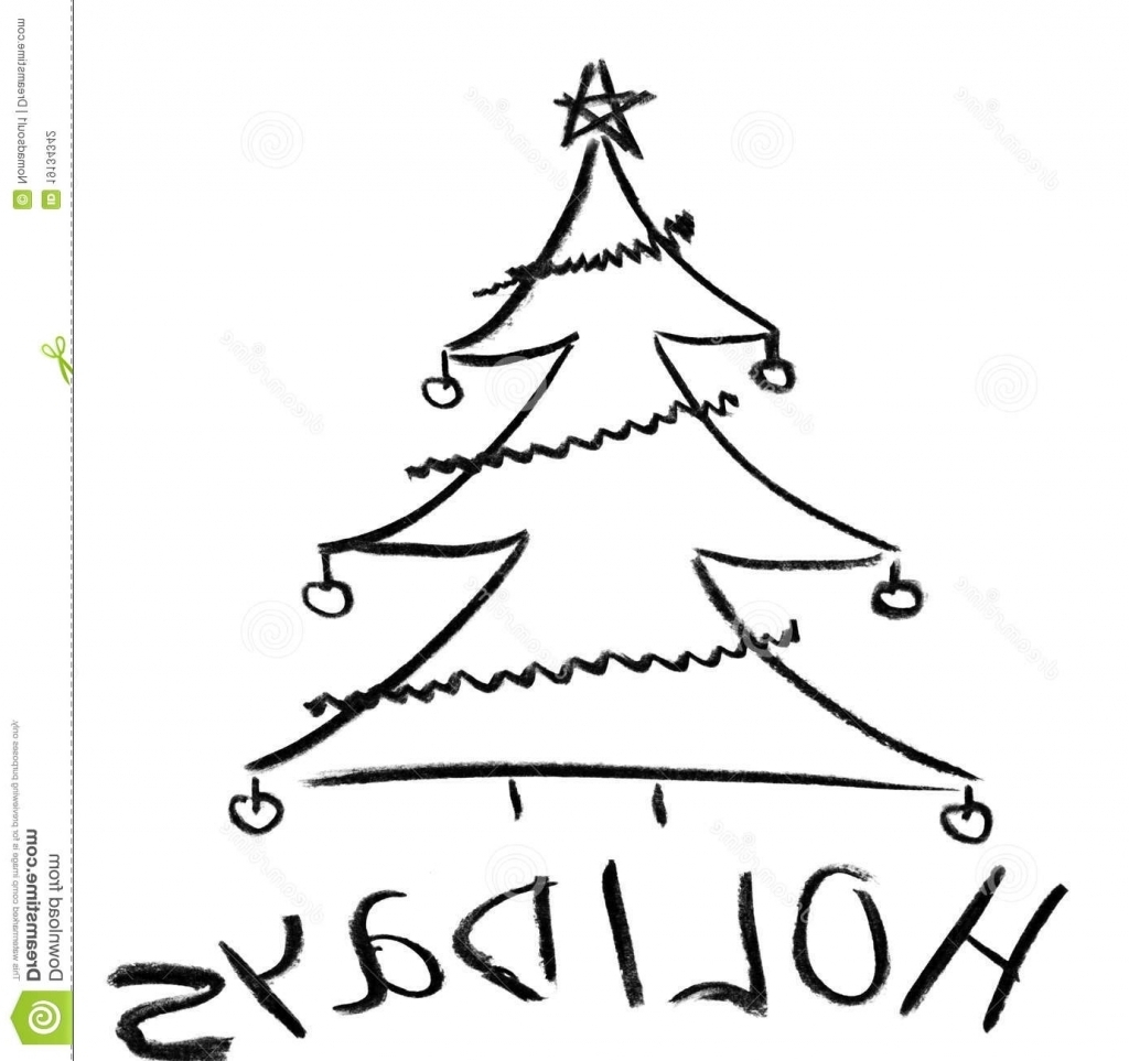 1024x963 Christmas Tree Pencil Sketch Pencil Drawing Of Christmas Tree - Sketch Of Christmas