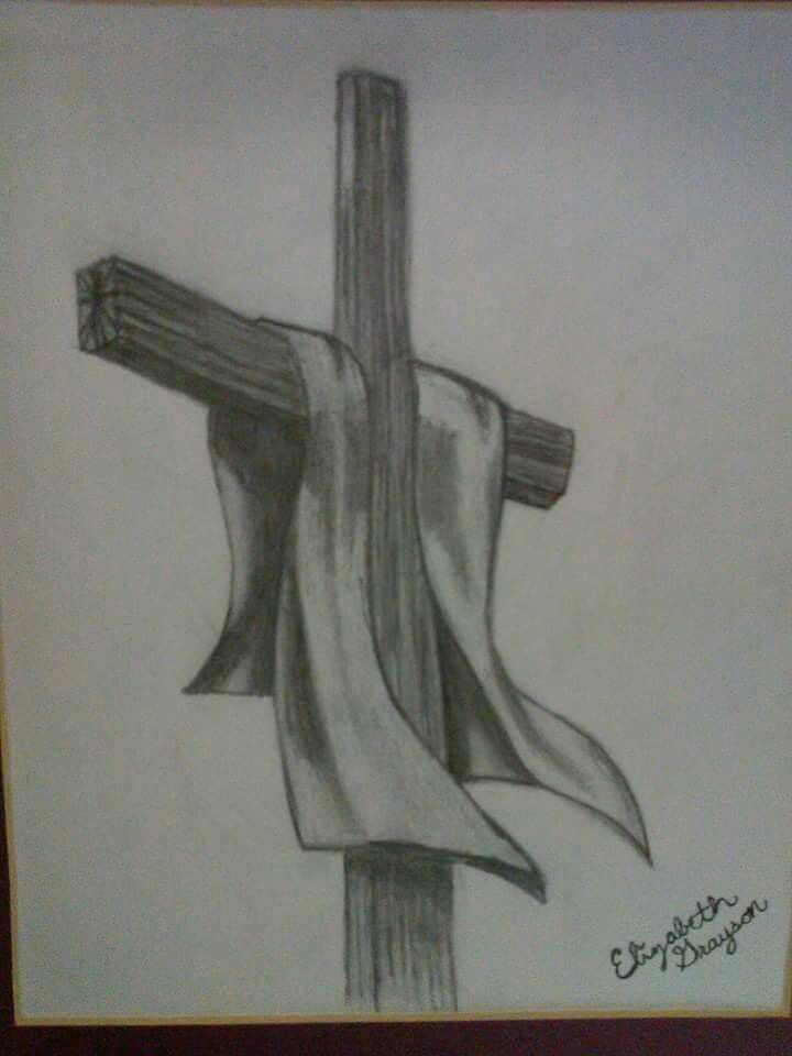 720x960 Cross Pencil Sketch For My Mom Art Drawings - Sketch Of Cross