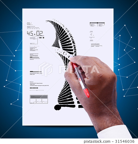 450x468 Man Drawing The Sketch Of Dna - Sketch Of Dna