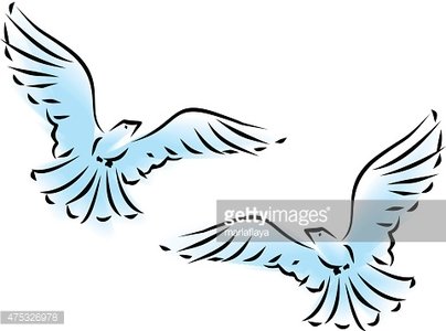 404x300 Sketch Of Two Flying Dove Stock Vectors - Sketch Of Dove