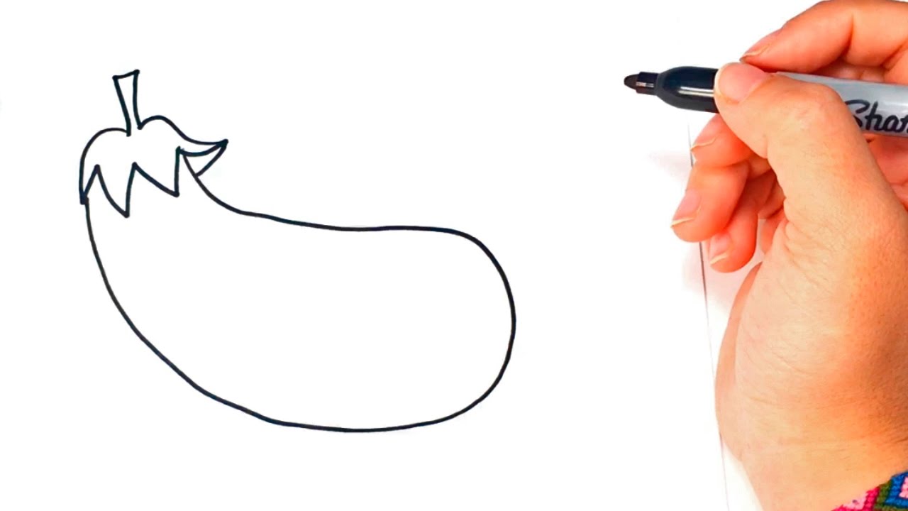1280x720 How To Draw A Eggplant Eggplant Easy Draw Tutorial - Sketch Of Eggplant