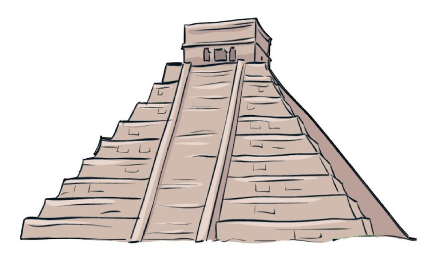 Sketch Of Egyptian Pyramid at PaintingValley.com | Explore collection ...