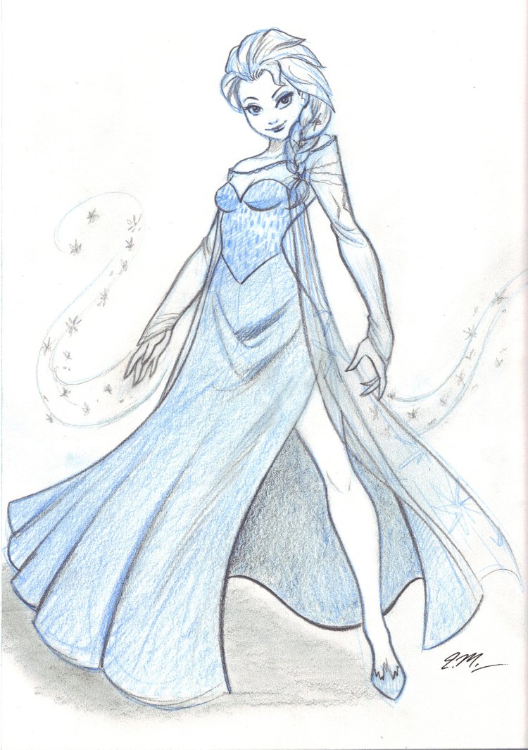750x1065 Elsa Sketch 2 By Em Scribbles - Sketch Of Elsa
