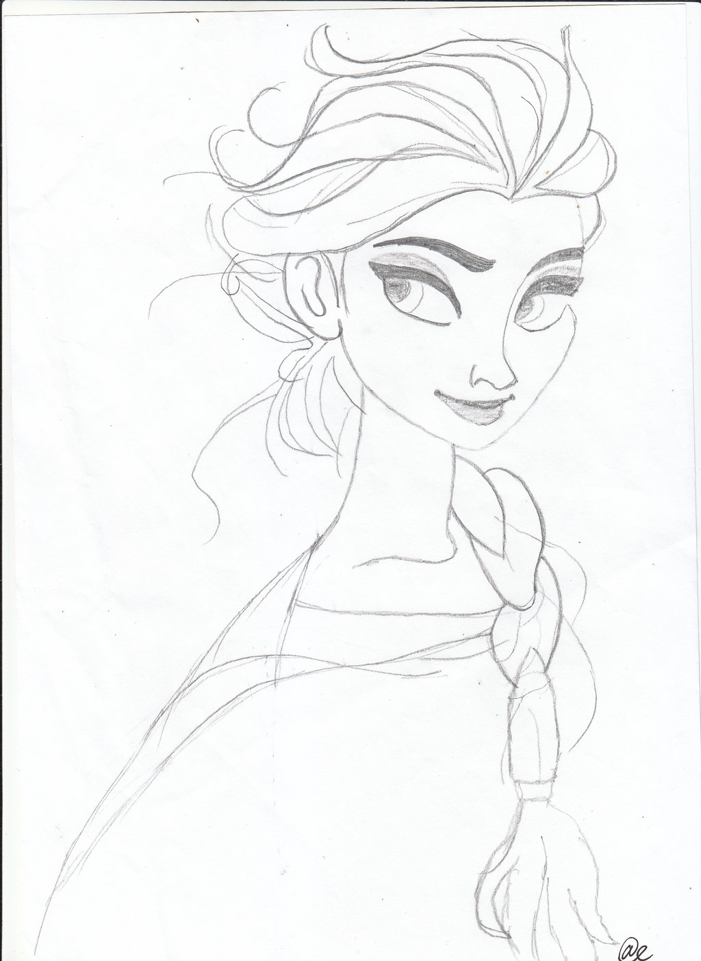 1024x1403 Drawn Face Elsa - Sketch Of Elsa