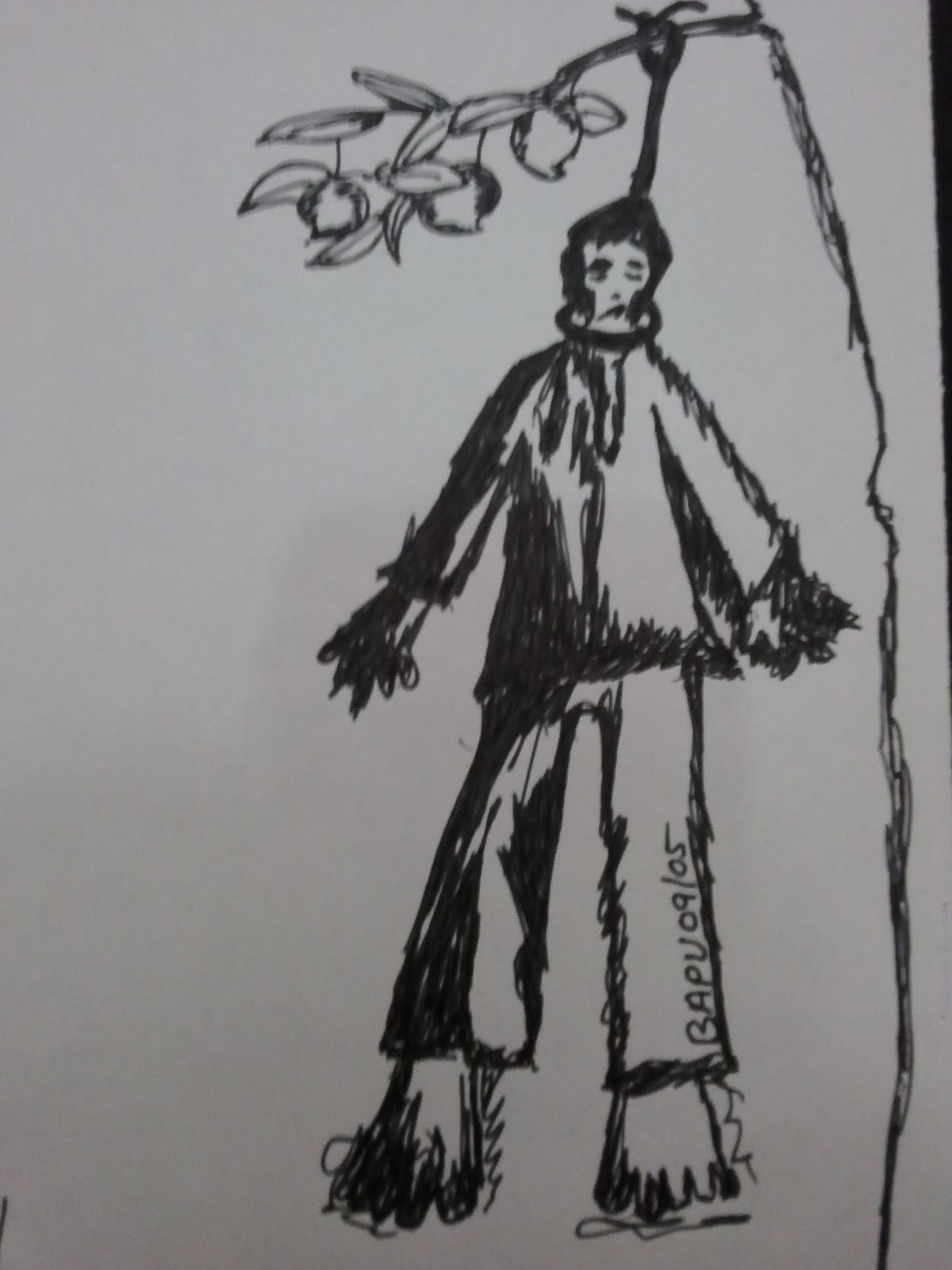 1200x1600 Art By Bapu Ghokshe Suicide Of Farmer - Sketch Of Farmer