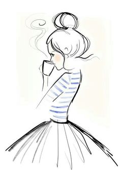 236x333 Girl With Umbrella - Sketch Of Girl With Umbrella