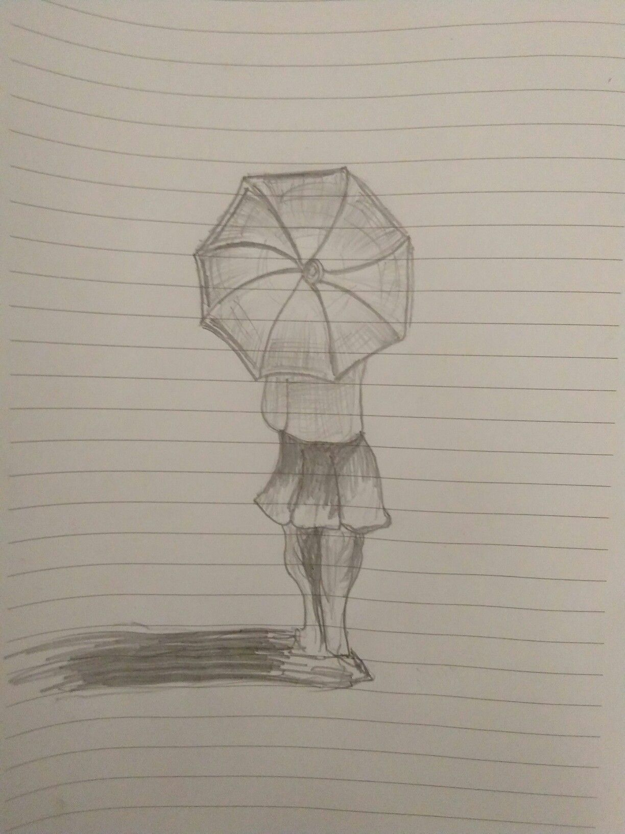 1224x1632 Pencil Sketch Images Easy Pencil - Sketch Of Girl With Umbrella