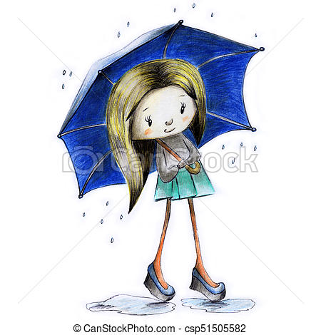 Sketch Of Girl With Umbrella at PaintingValley.com | Explore collection ...