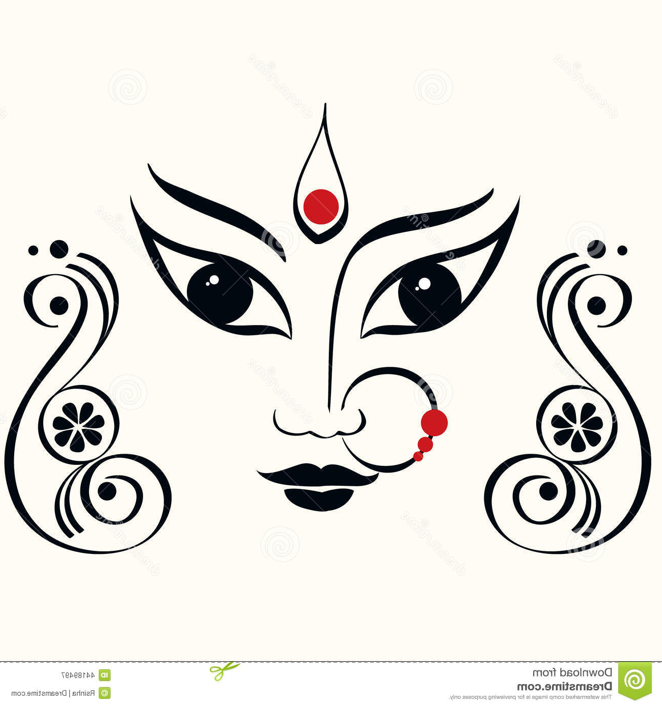 Sketch Of Goddess Durga at PaintingValley.com | Explore ...