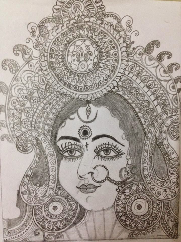 Sketch Of Goddess Durga at Explore collection of