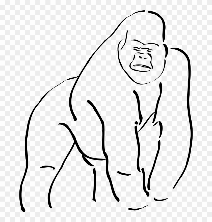 840x881 Clipart - Sketch Of Gorilla