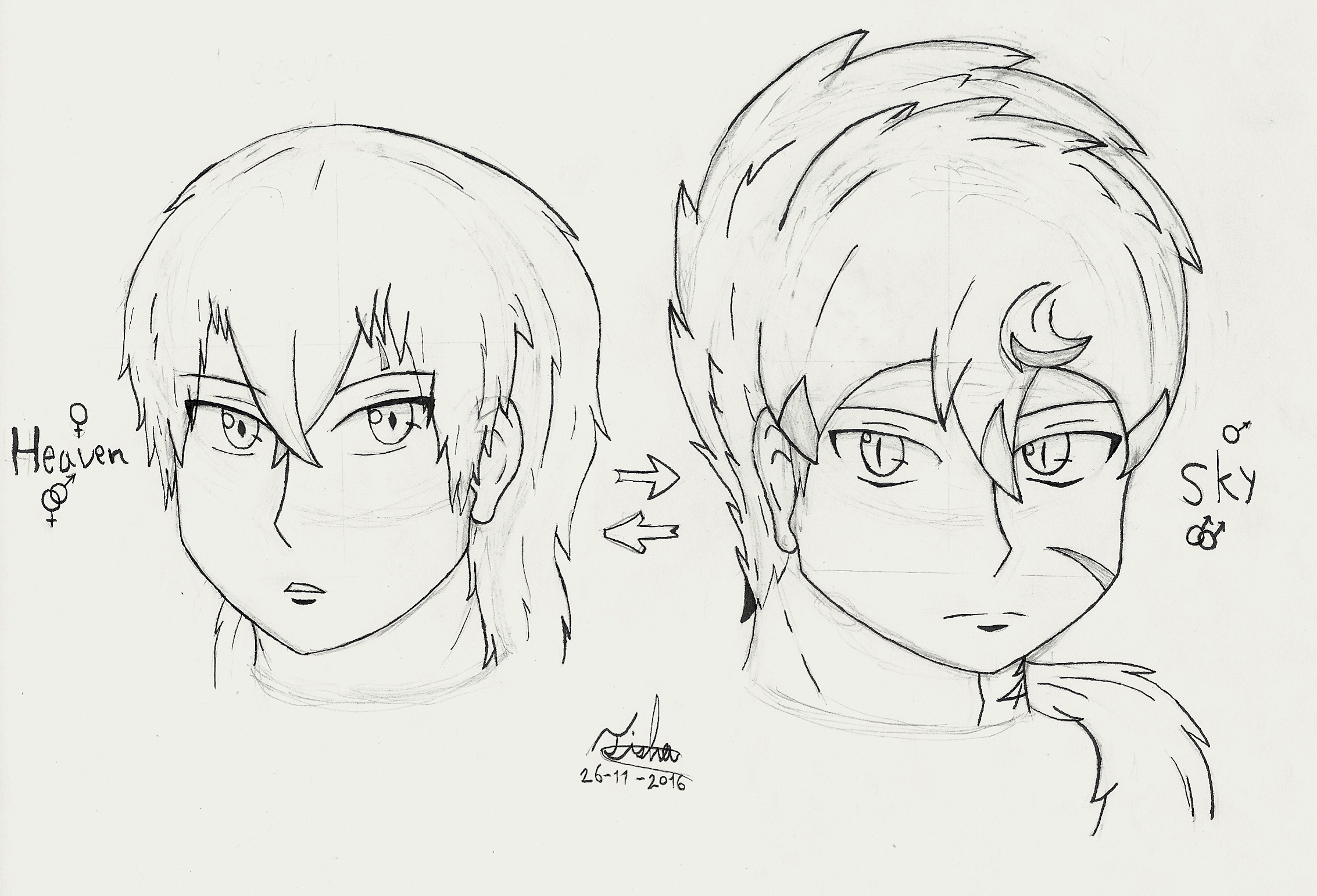 2266x1542 Heaven And Sky, Genderswap (Sketch) By Lightnature15 - Sketch Of Heaven