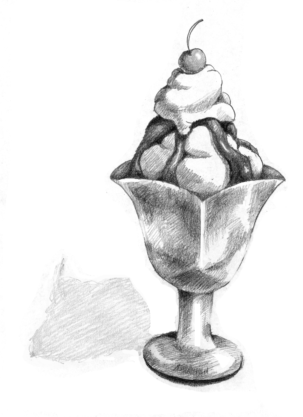 1200x1650 Ice Cream Sundae Sketch - Sketch Of Ice Cream