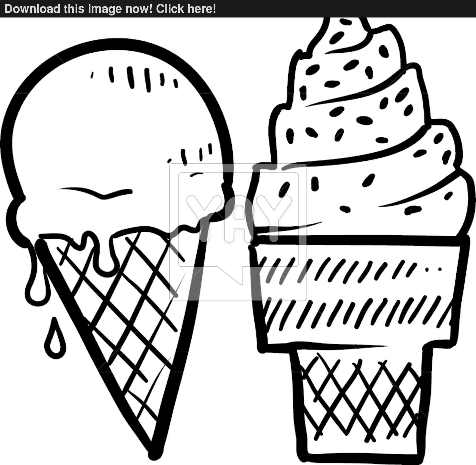 1600x1563 Ice Cream Cones Vector Sketch Vector - Sketch Of Ice Cream