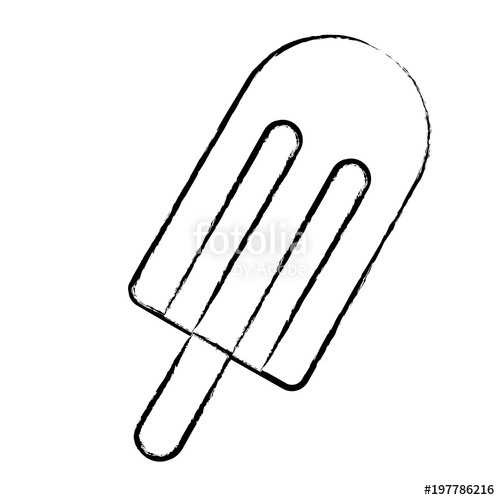 500x500 Sketch Of Ice Cream Bar Icon Over White Background, Vector - Sketch Of Ice Cream
