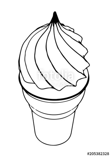 354x500 Sketch Of Ice Cream In A Cup Vector Stock Image And Royalty Free - Sketch Of Ice Cream