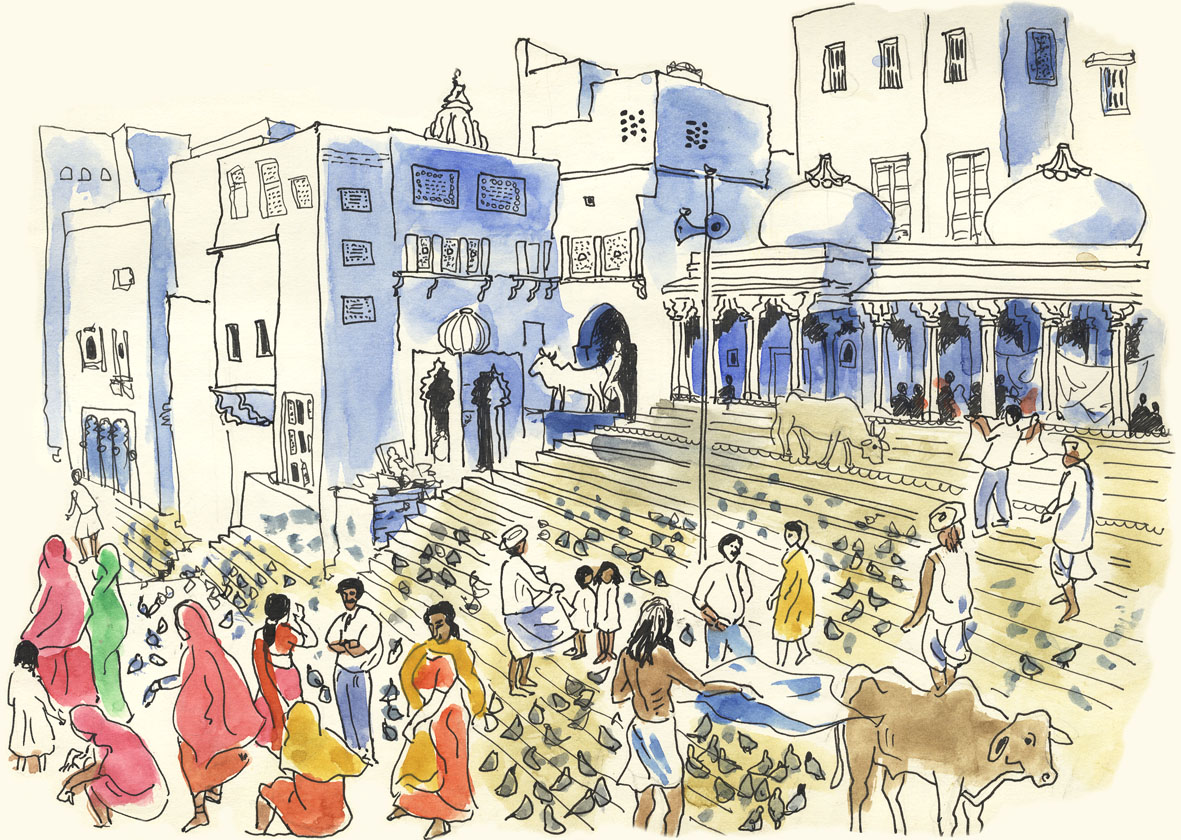 1181x840 Sketching India An Exhibition Of Artwork By Jane Smith Wanderarti - Sketch Of India