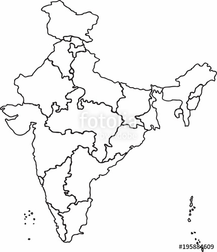 431x500 Freehand Sketch Outline India Map, Vector Illustration. Stock - Sketch Of India