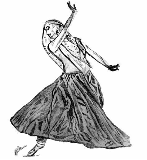 474x515 Indian Culture Dance Drawing. Contexts Culture And Creativity - Sketch Of Indian Dancers