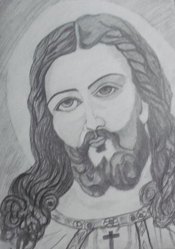 356x505 Pencil Sketch Of Jesus Christ Painting By Timpi Cheema - Sketch Of Jesus Christ In Pencil