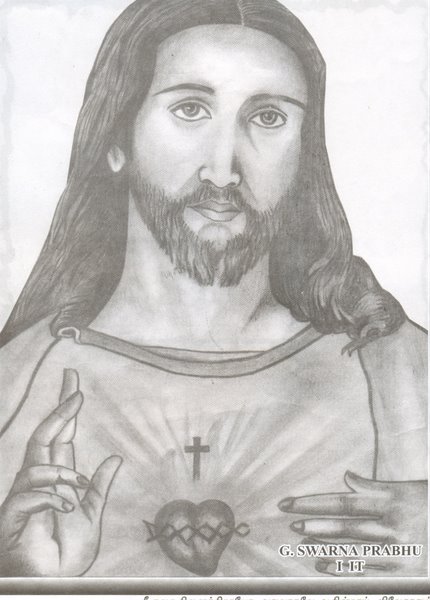 430x600 The Face Of God Jesus Christ Picture Pencil Sketching Passion Of - Sketch Of Jesus Christ In Pencil