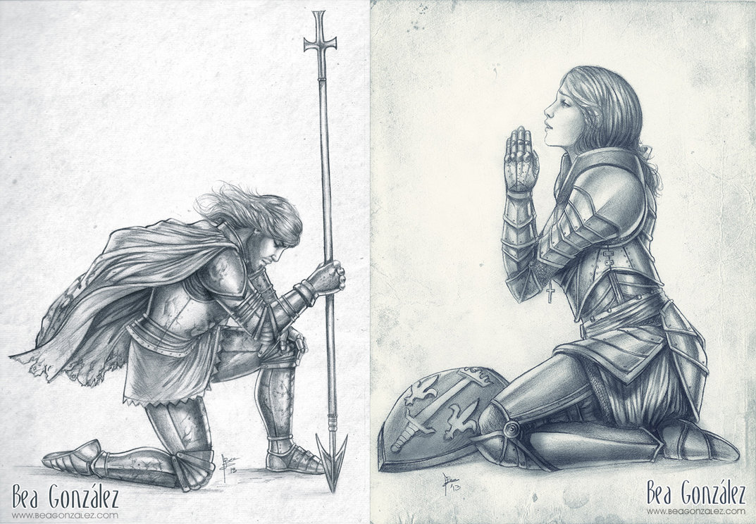1073x744 St George And Joan Of Arc By Bea Gonzalez - Sketch Of Joan Of Arc