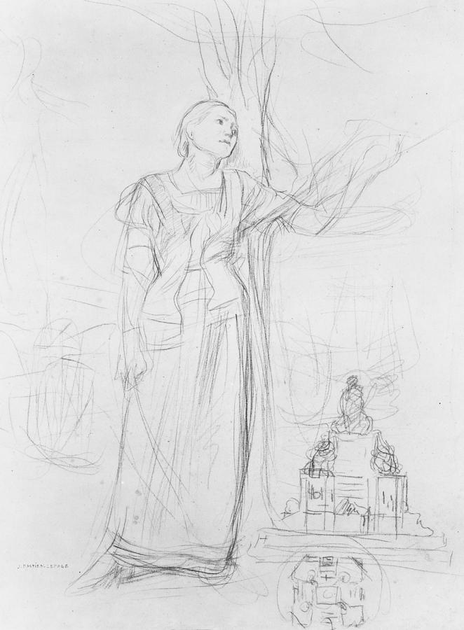 662x900 Joan Of Arc Drawing By Jules Bastien Lepage - Sketch Of Joan Of Arc