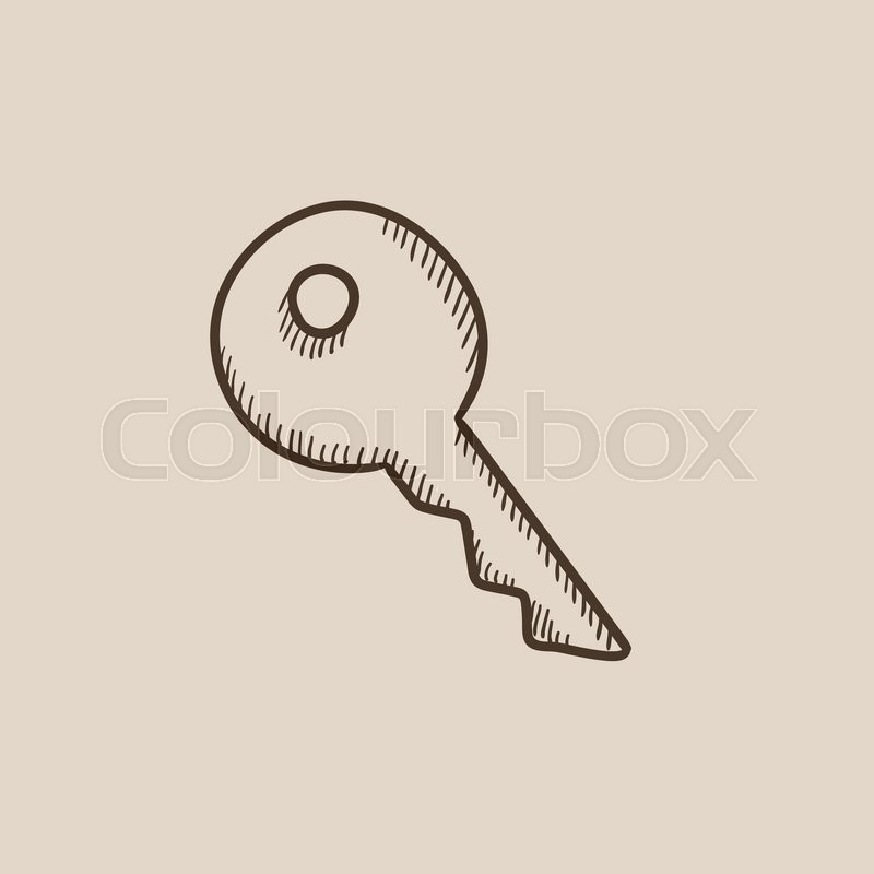 800x800 Key For House Sketch Icon For Web, Mobile And Infographics. Hand - Sketch Of Key