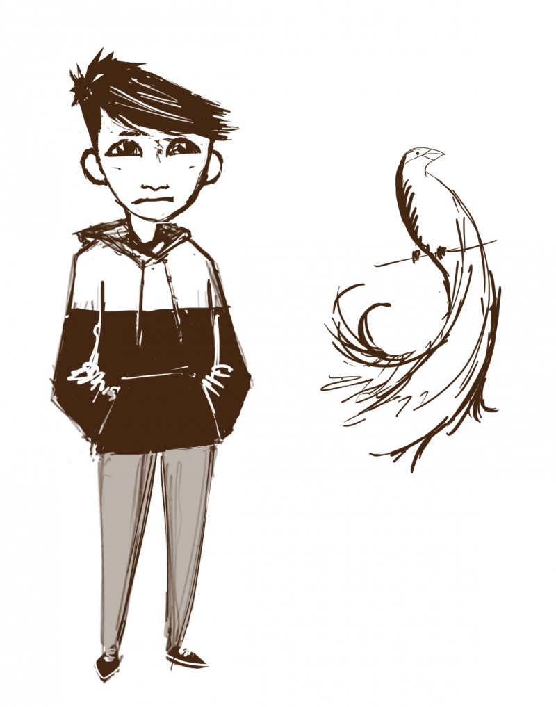 800x1017 Kid Amp Bird - Sketch Of Kid